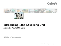 the IQ Milking Unit - Dairy Services, Inc.
