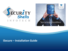 iSecure - Installation Guide