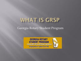 What is GRSP? (An automatic PowerPoint presentation)