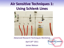 Air Sensitive Techniques 1: Using Schlenk Lines