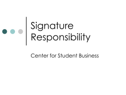 Signature Responsibility - University of Massachusetts Amherst