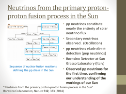 Neutrinos from the primary proton-proton fusion process in the sun