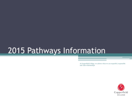 2015 Pathways Information PowerPoint slideshow