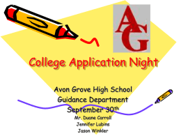 College Application Night - Avon Grove School District