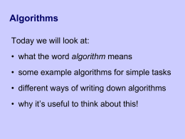 Algorithms - Computing and ICT in a Nutshell