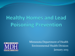 Healthy Homes and Lead Poisoning Prevention