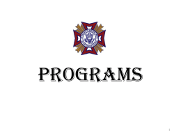 PROGRAMS - VFW - Department of New York
