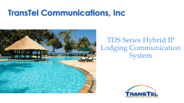 TDS 600 Lodging PowerPoint Presentation