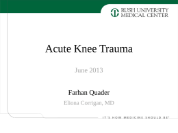 Acute knee trauma after total knee arthroplasty