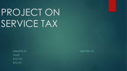 PROJECT ON SERVICE TAX