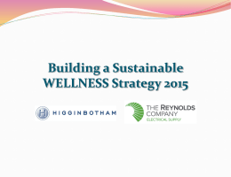 Building a sustainable wellness strategy.