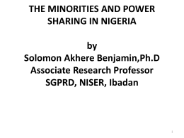 the minorities and power sharing in nigeria