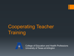 Cooperating Teacher Training PowerPoint