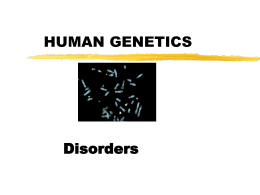 Human Genetic Disorders Power Point