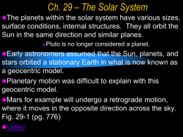 Chapter 29 - solar system