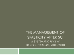 Management of Spasticity (Researchers)