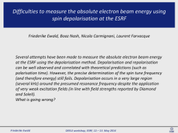 Beam energy through Spin depolarization at the ESRF