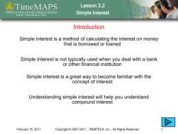Lesson 3.2 Simple Interest