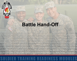 Battle Hand-Off Checklist