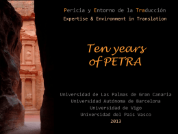 Ten years of PETRA - Pàgines de la UAB