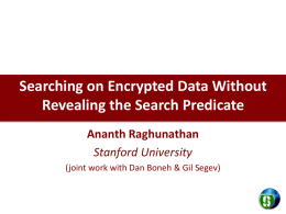 Searching on Encrypted Data without Revealing the Search Predicate