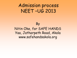 process of counselling NEET UG 2013