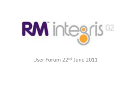 Integris G2 User Support Forum