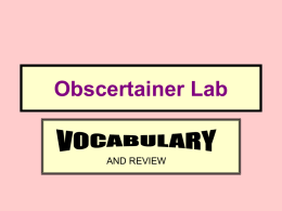 Obscertainer Quiz Review Power Point