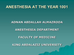 Anesthesia 1000 years ago