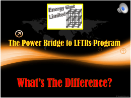 Power Bridge to LFTRs Program