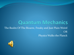 Quantum Mechanics - Bristol