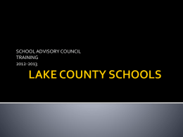 SAC Training - Lake County Schools