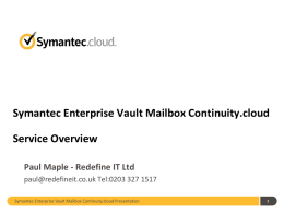 Symantec Enterprise Vault Mailbox Continuity.cloud