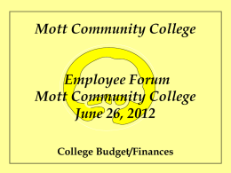 Mott Community College Budget Update