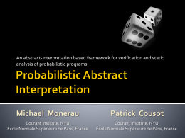 Probabilistic abstract interpretation