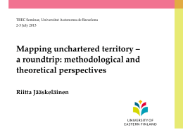 Mapping unchartered territory - a roundtrip: methodological and