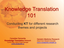 Background - Canadian Dementia Knowledge Translation Network