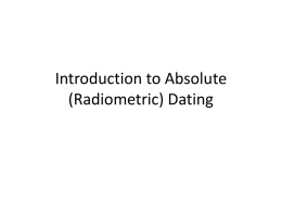 Introduction to Absolute (Radiometric) Dating