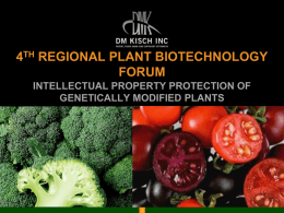 Intellectual property protection of genetically modified plants