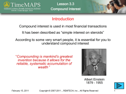 Lesson 3.3 Compound Interest