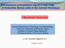 Pre-monsoon precipitation signal in tree rings of timberline Betula