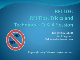 RFI Tips, Tricks and Techniques Q & A Session