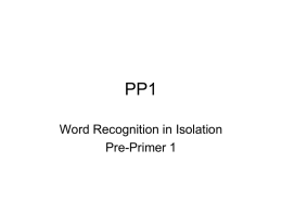 PP 1, PP 2, and PP 3 Sight Words