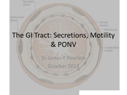 The GI Tract: Secretions, Motility & PONV