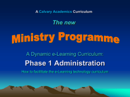 Ministry Phase 1 Administration