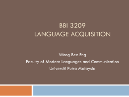 BBI 3209 Language Acquisition - UPM EduTrain Interactive Learning
