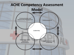 Click for ACHE Competency Assessment Model