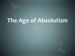 Giesler – The Age of Absolutism Unit Plan