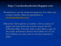 Poetic and Literary Devices in TAKE ME THERE by Carolee Dean