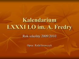 Kalendarium2009-2010.cz.2 - LXXXI Liceum Ogólnokształcące